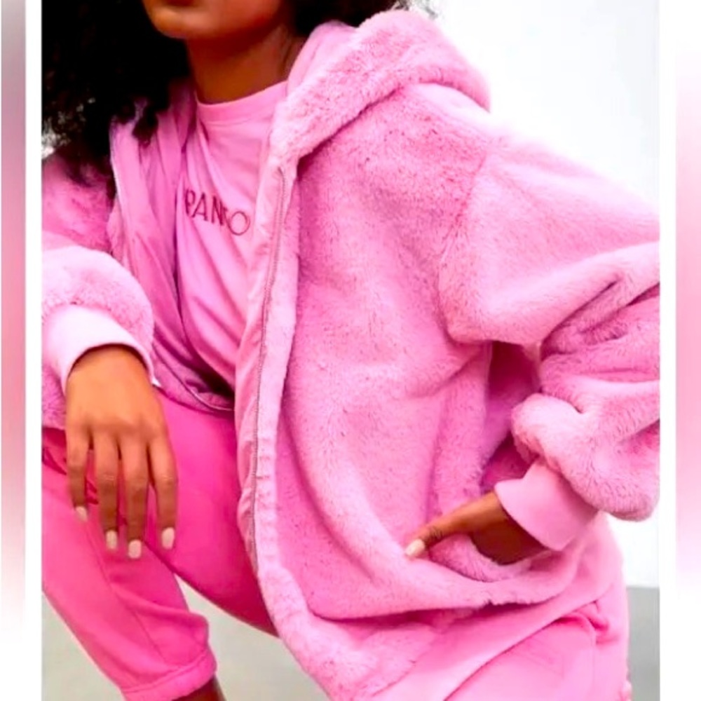 Fluffy candy pink jacket
